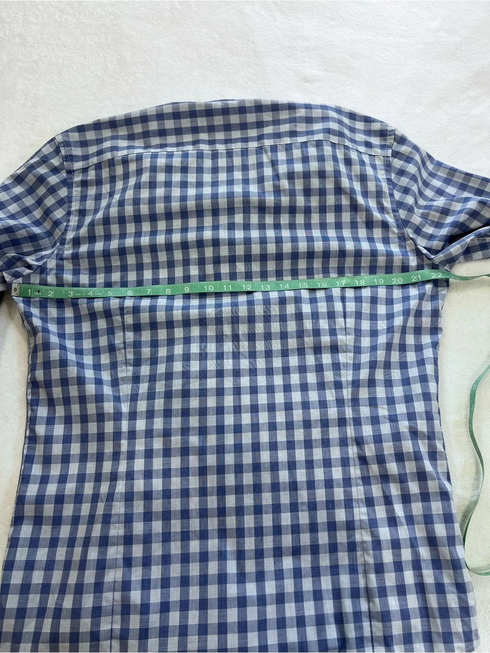 Banana Republic Blue & White Gingham Tailored Slim Dress Shirt